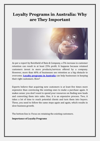 Loyalty Programs in Australia Why are They Important