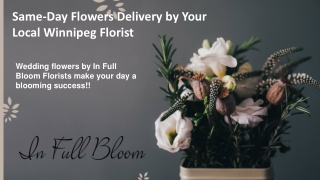 Same-Day Flowers Delivery by Your Local Winnipeg Florist