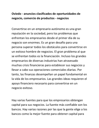 Oviedo - anuncios clasificados de oportunidades de negocio, comercio de productos - negocios-converted