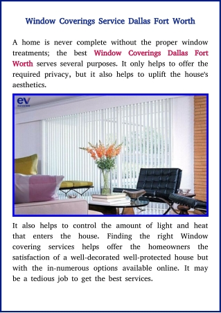 custom window coverings treatments Dallas TX