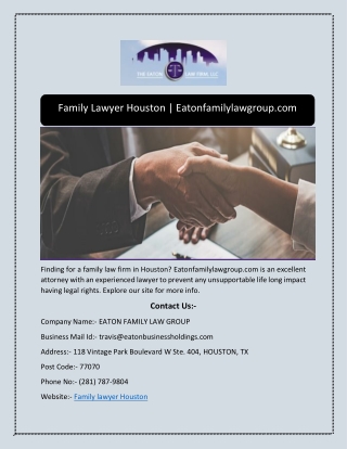 Family Lawyer Houston | Eatonfamilylawgroup.com