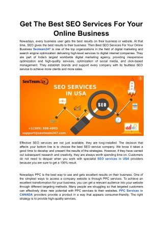 Get The Best SEO Services For Your Online Business