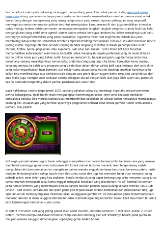 Web Situs Judi Online - Slot Online Indonesia Aturan Efektif Teruntuk Berhasil M