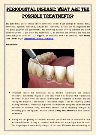 Periodontal Disease What Are The Possible Treatments