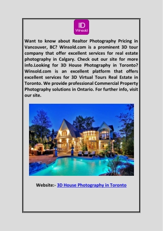 3D House Photography in Toronto Winsold.com