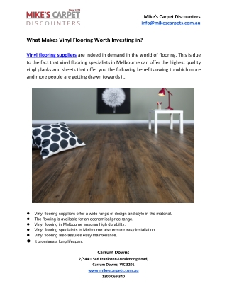 What Makes Vinyl Flooring Worth Investing in