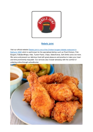 15% off - Rebels joint Menu Takeaway Bathurst, NSW
