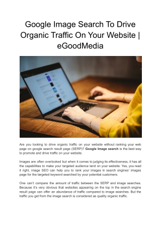 Google Image Search To Drive Organic Traffic On Your Website _ eGoodMedia
