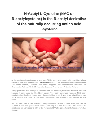 N-Acetyl L-Cysteine (NAC or N-acetylcysteine)
