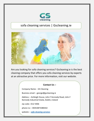 sofa cleaning services | Gscleaning.ie