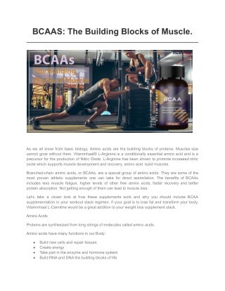 BCAAS The Building Blocks of Muscle
