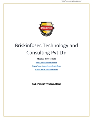 Cybersecurity Consultant - Briskinfosec