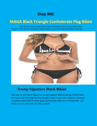 MAGA Black Triangle Confederate Flag Bikini