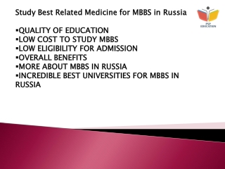 Medical Education MBBS in Russia