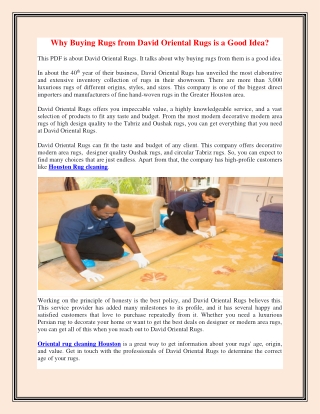 Why Buying Rugs from David Oriental Rugs is a Good Idea?