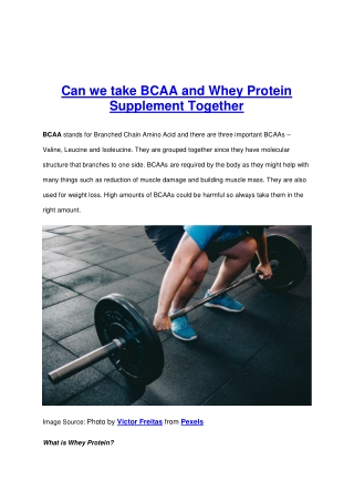Can we take BCAA and Whey Protein Supplement Together