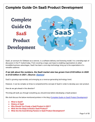 Complete Guide On SaaS Product Development