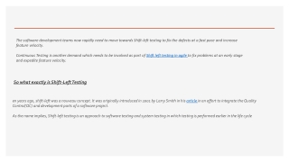 Shift left testing in agile