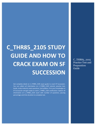 C_THR85_2105 Study Guide and How to Crack Exam on SF Succession