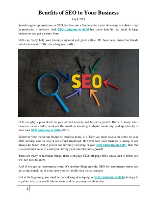 Benefits of SEO to Your Business