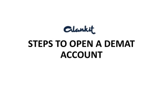 Steps to Open a Demat Account - Alankit
