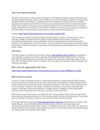 Solar Vehicle Market