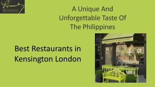 Best Restaurants in Kensington London - Romulo Cafe