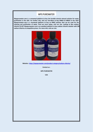 Buy Sodium Chlorite 22.4 Wpspurewater.com