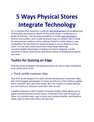 5 Ways Physical Stores Integrate Technology