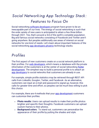 Social Networking App Technology Stack