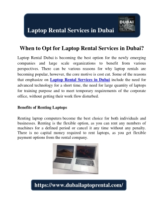 When to Opt for Laptop Rental Services in Dubai?