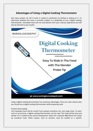 Advantages of Using a Digital Cooking Thermometer