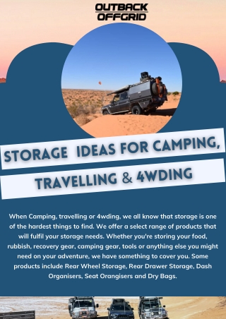 View The Storage Ideas For Camping, Traveling, or 4Wding