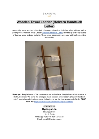 Wooden Towel Ladder (Holzern Handtuch Leiter)