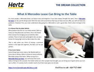 What A Mercedes Lease Can Bring to the Table