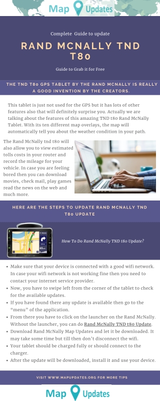 Get Rand McNally tnd t80 Update for free in Easy steps