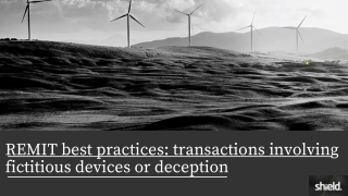 Fictitious Devices or Deception : Transactions : REMIT