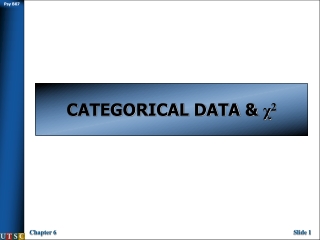 CATEGORICAL DATA & χ 2