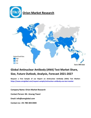 Global Antinuclear Antibody (ANA) Test Market Share, Size, Future Outlook, Analysis, Forecast 2021-2027