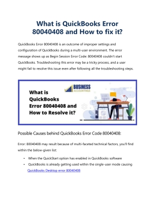 Is QuickBooks Error Code 80040408 troubling you?