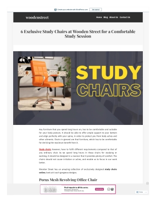 6 Best Study Chair at WoodenStreet for Students