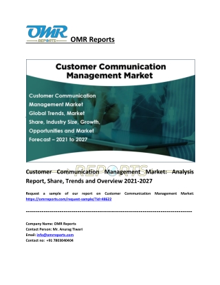 Customer Communication Management Market Share, Trends and Overview 2021-2027