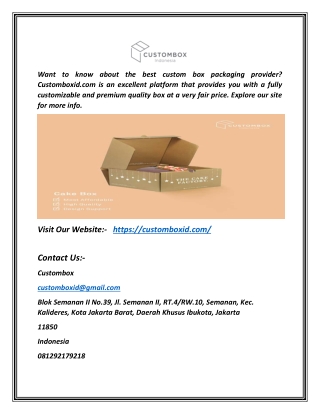 Custom Packaging | Customboxid.com