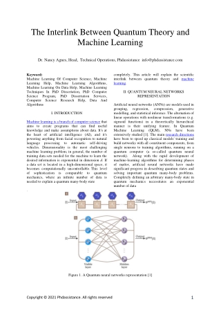 The Interlink Between Quantum Theory and Machine Learning - Phdassistance