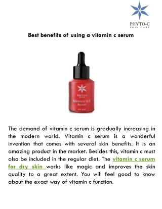 Best benefits of using a vitamin c serum