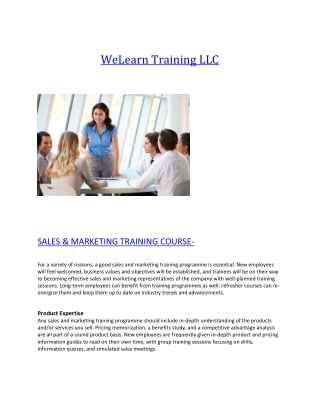 sales & marketing course by welearntraining