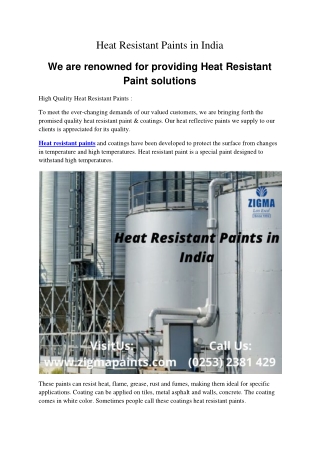 Heat Resistant Paints in India