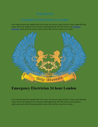 Emergency Electricians in London