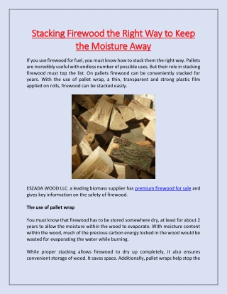 Stacking Firewood the Right Way to Keep the Moisture Away