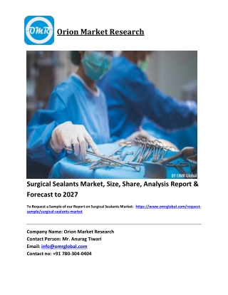 Surgical Sealants Market Trends, Size, Competitive Analysis and Forecast 2021-20